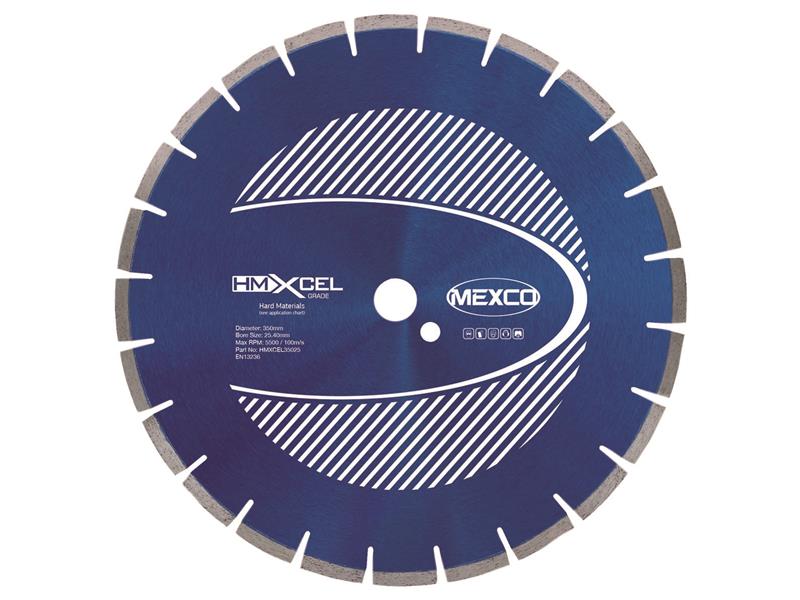 MEXHMXL3505 - XCEL Grade Hard Materials Diamond Blade 350 x 25.4mm