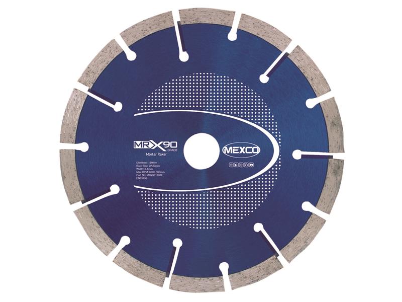 MEXMRX90180 - X90 Grade Mortar Raking Diamond Blade 180 x 22mm