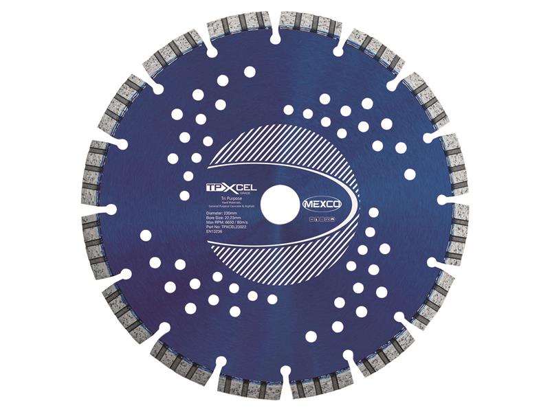 MEXTPXL230 - XCEL Grade Tri-Purpose Diamond Blade 230 x 22mm