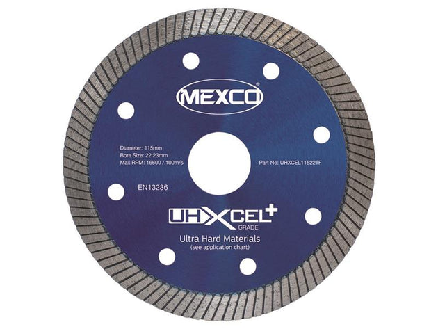 MEXUHXL115T - UHXCEL+ Ultra Hard Plus Diamond Blade 115 x 22mm