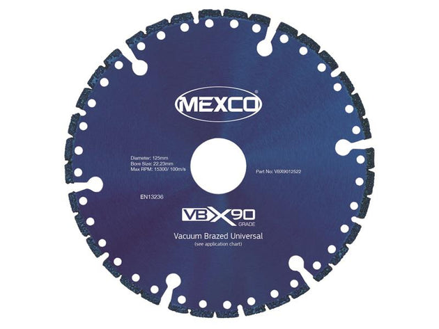 MEXVBX90125 - VBX90 Grade Universal Diamond Blade 125 x 22mm