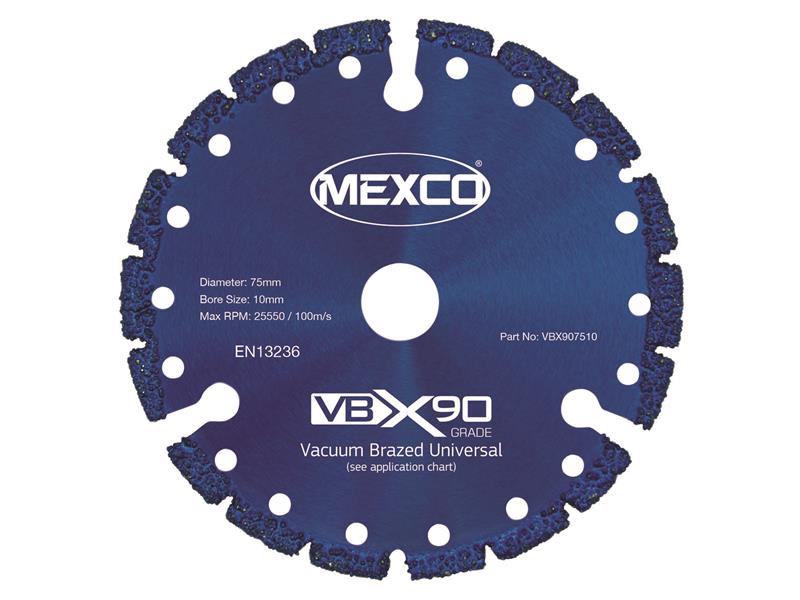MEXVBX9075 - VBX90 Grade Universal Diamond Blade 75 x 10mm