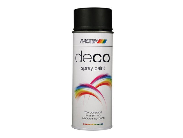 MOT01659 - Deco Spray Paint Satin Matt RAL 9005 Deep Black 400ml