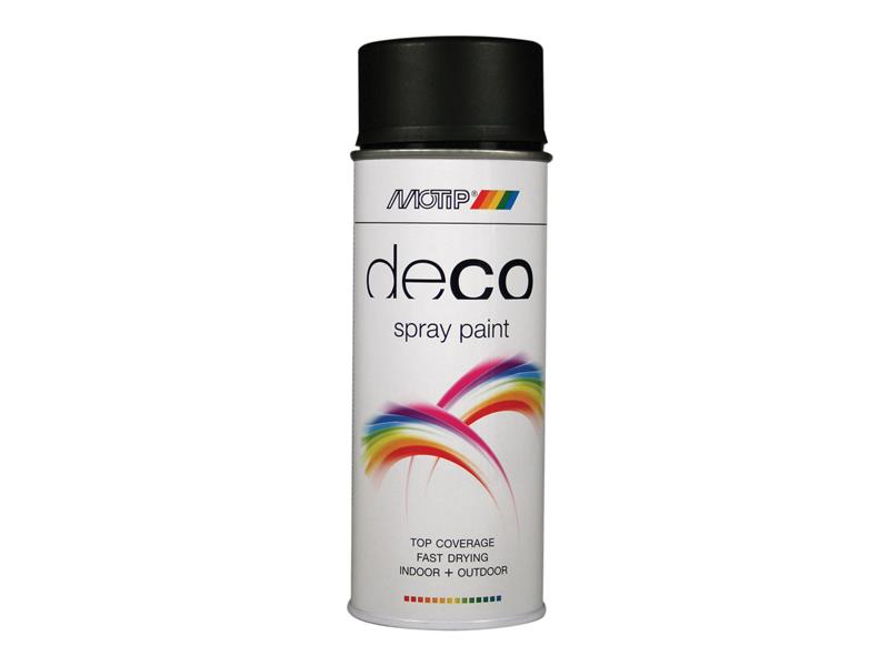 MOT01659 - Deco Spray Paint Satin Matt RAL 9005 Deep Black 400ml