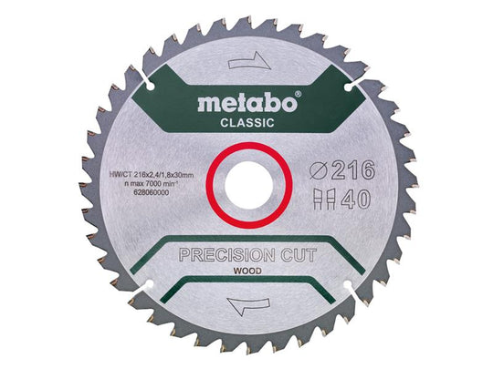 MPT628060 - Precision Cut Wood Circular Saw Blade 216 x 30mm x 40T