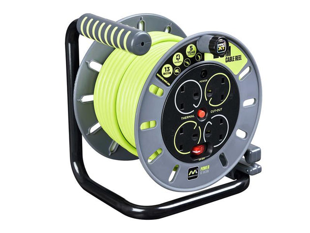 MSTOMU25134 - PRO-XT Open Cable Reel 240V 13A 4-Socket 25m