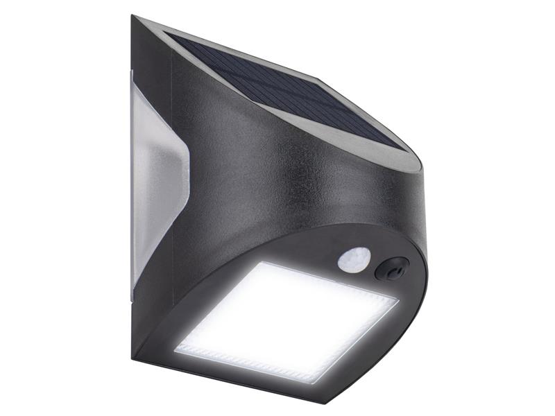 MSTSW30B40 - Prysm Outdoor Solar Wall Light with PIR Motion Sensor - Black 300 Lumens