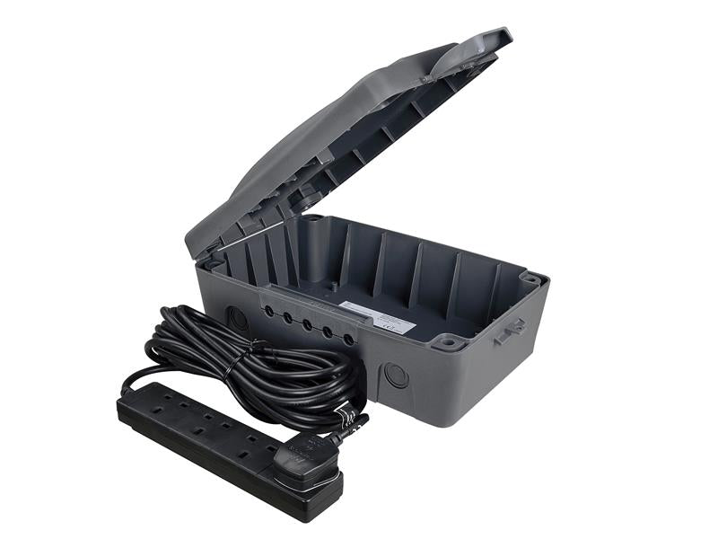 MSTWBXBFG - Weatherproof Box with 10m 240V 4-Way Bar