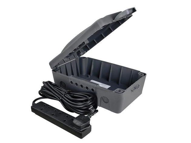 MSTWBXBFG - Weatherproof Box with 10m 240V 4-Way Bar