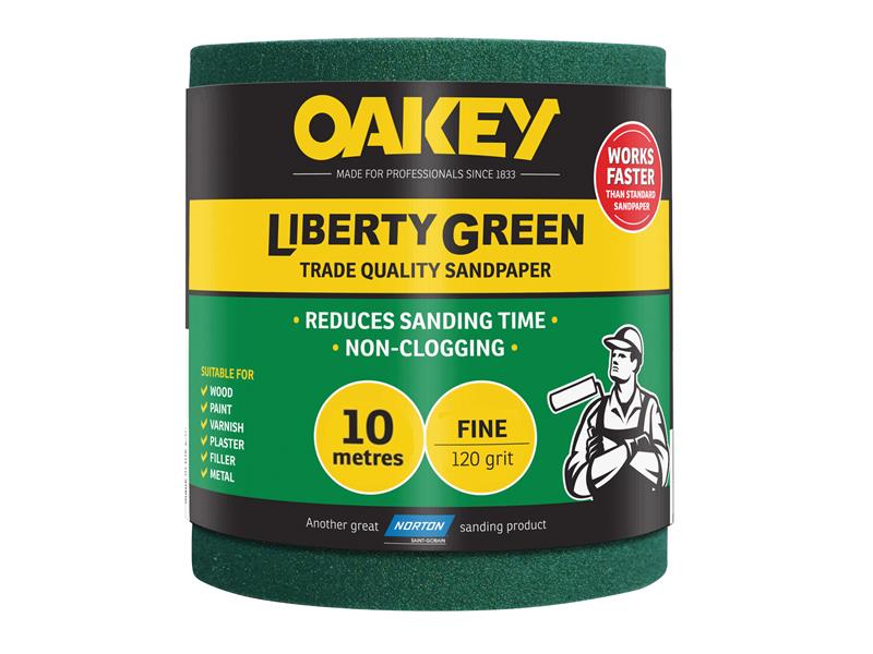 OAK28714 - Liberty Green Sanding Roll 115mm x 10m Fine 120G