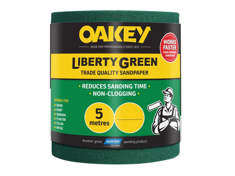 OAK63913 - Liberty Green Sanding Roll 115mm x 5m Coarse 60G