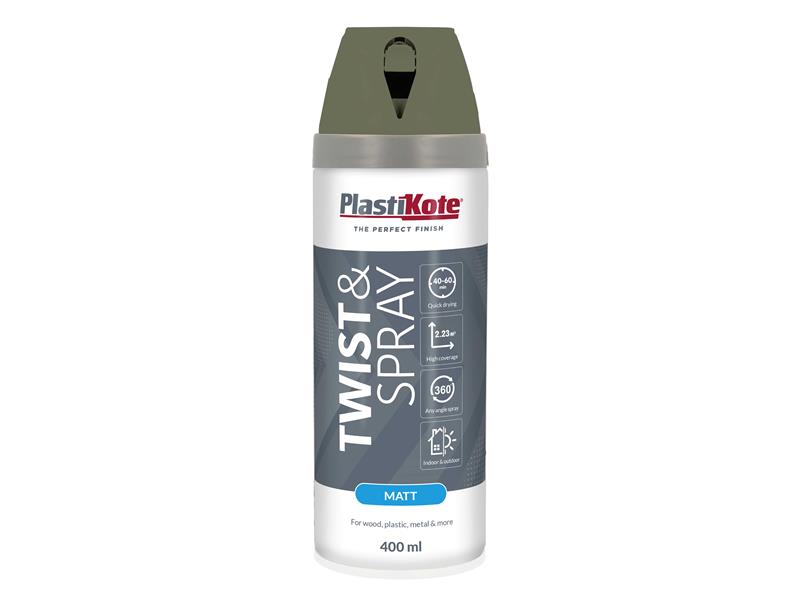 PKT23121 - Twist & Spray Matt Olive Green 400ml