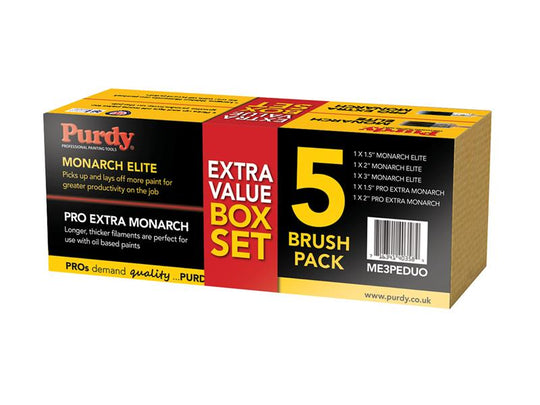 PURME3PEDUO - Monarch™ Elite™ & Pro-Extra® Monarch™ Brush Set, 5 Piece