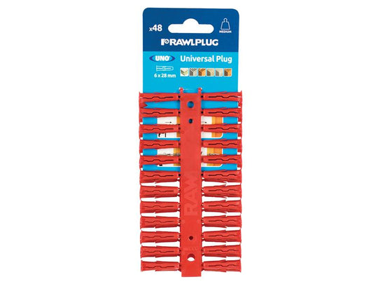 RAW68515 - Red UNO® Plugs 6 x 28mm (Card 48)