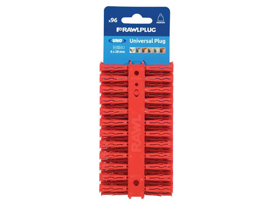 RAW68520 - Red UNO® Plugs 6 x 28mm (Card 96)