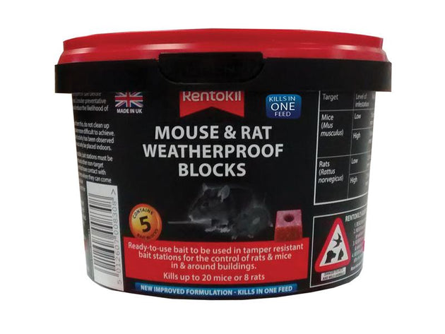 RKLPSMR41 - Rat & Mouse Weatherproof Blocks (Tub of 5)