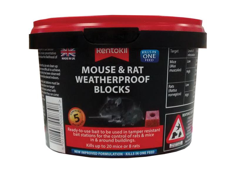 RKLPSMR41 - Rat & Mouse Weatherproof Blocks (Tub of 5)