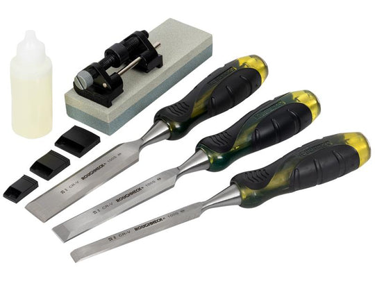 ROU30165 - Pro Series Bevel Edge Chisel & Sharpening Kit, 6 Piece