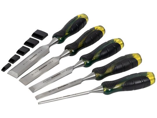 ROU30175 - Pro Series Bevel Edge Chisel Set in Canvas Wallet, 5 Piece