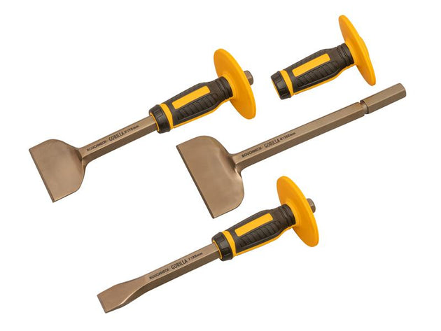ROU31933 - GORILLA® Bolster & Chisel Set with Non-Slip Guards, 3 Piece