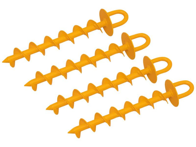 ROU64636 - Heavy-Duty Screw-in Ground Anchor Set, 4 Piece