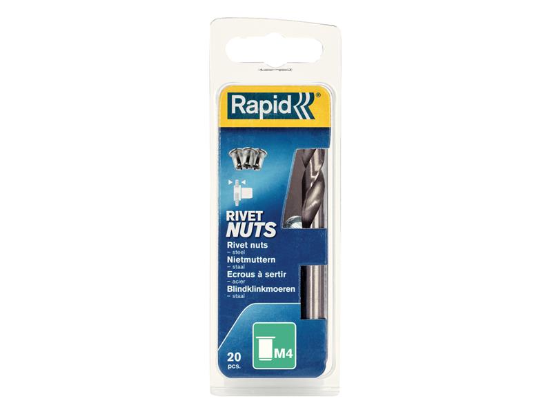 RPD5000671 - Steel Rivet Nuts M4 (Pack 20 + Free Drill Bit)
