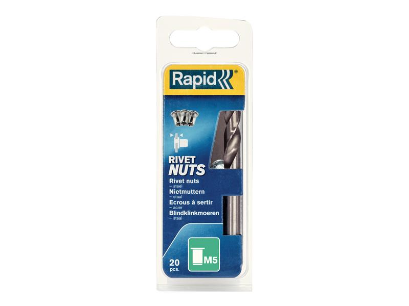 RPD5000672 - Steel Rivet Nuts M5 (Pack 20 + Free Drill Bit)