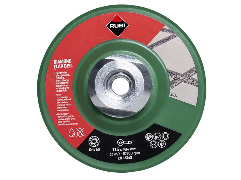 RUB32921 - Diamond Flap Disc 115mm x 50/60 Grit