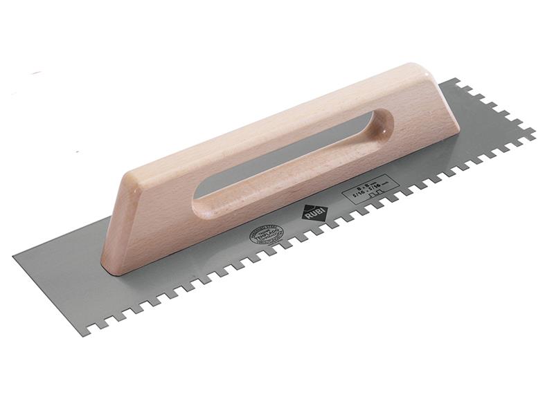 RUB75962 - Notched Steel Trowel Wooden Handle 19in