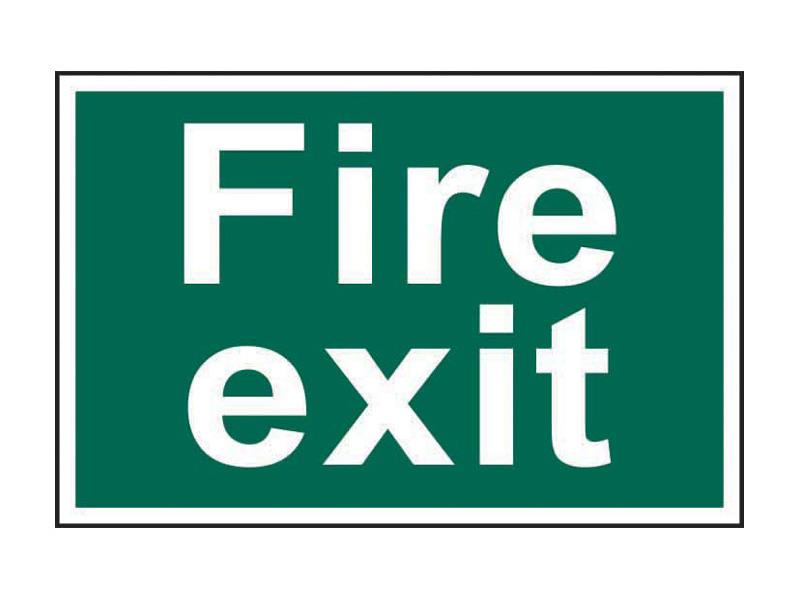 SCA1502 - Fire Exit Text Only - PVC Sign 300 x 200mm