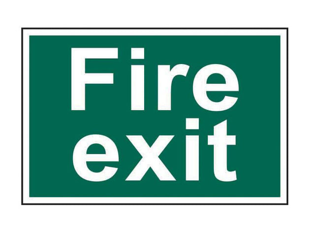 SCA1502 - Fire Exit Text Only - PVC Sign 300 x 200mm