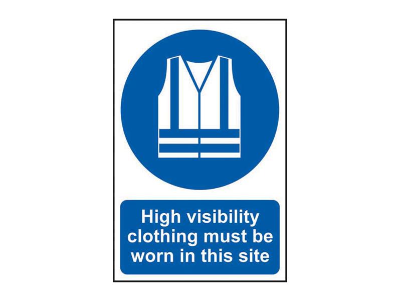 SCA4007 - High Visibility Jackets Must Be Worn In This Site - PVC Sign 200 x 300mm