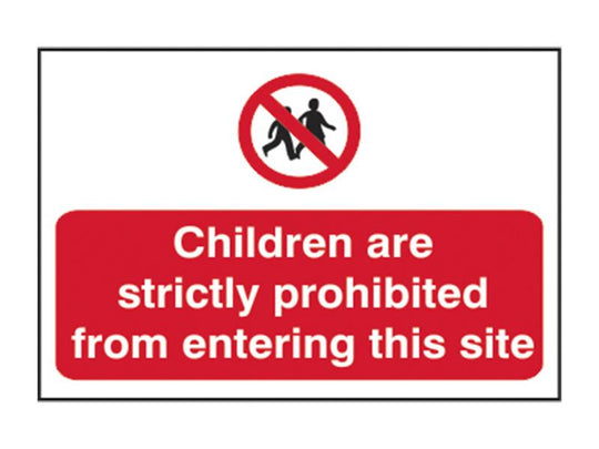 SCA4054 - Children Prohibited From Entering Site - PVC Sign 600 x 400mm
