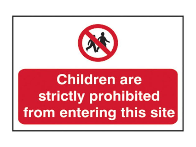 SCA4054 - Children Prohibited From Entering Site - PVC Sign 600 x 400mm