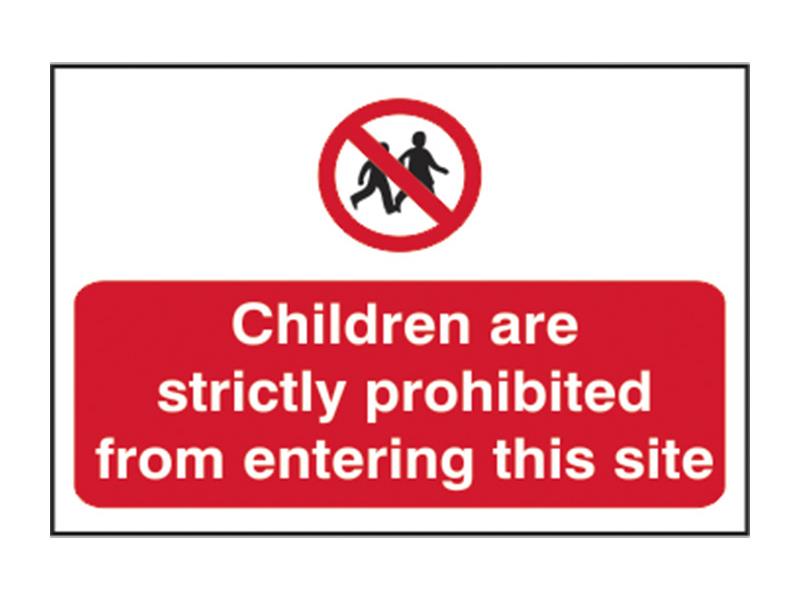 SCA4054 - Children Prohibited From Entering Site - PVC Sign 600 x 400mm