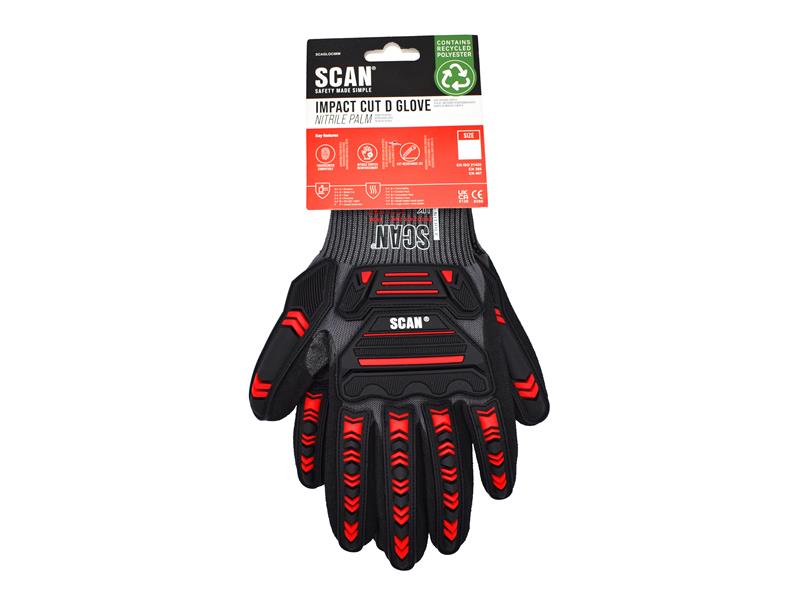 SCAGLOCIML - Nitrile Palm Impact Cut D Gloves - L (Size 9)