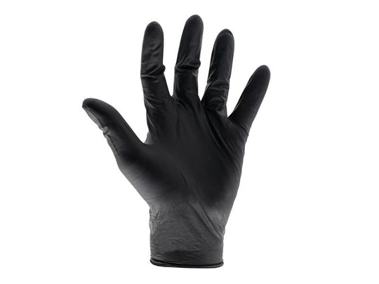 SCAGLODNHDL - Black Heavy-Duty Nitrile Disposable Gloves Large Size 8 (Box of 100)
