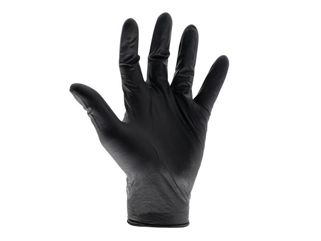 SCAGLODNHDM - Black Heavy-Duty Nitrile Disposable Gloves Medium Size 7 (Box of 100)