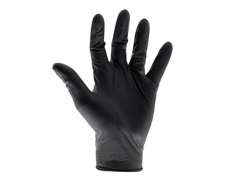 SCAGLODNHDM - Black Heavy-Duty Nitrile Disposable Gloves Medium Size 7 (Box of 100)