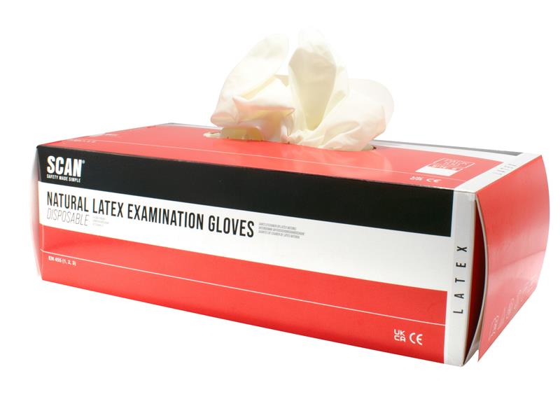 SCAGLOLATEXM - Latex Gloves - Medium (Box 100)