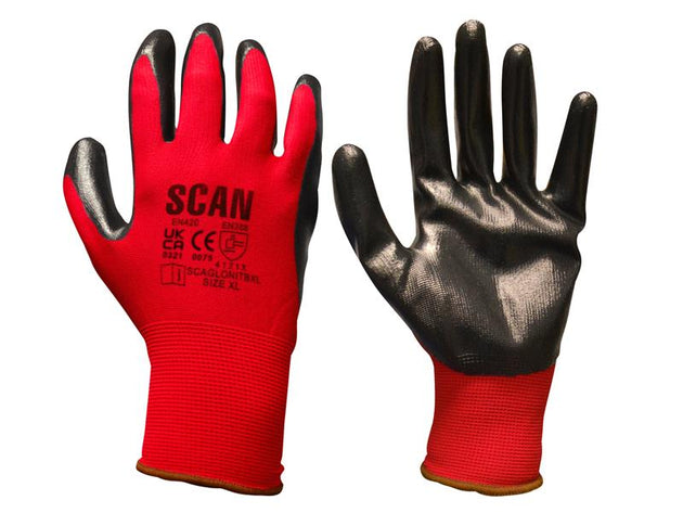 SCAGLONITBM - Nitrile Coated Knitted Gloves - M (Size 8)