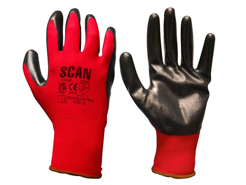 SCAGLONITBXL - Nitrile Coated Knitted Gloves - XL (Size 10)