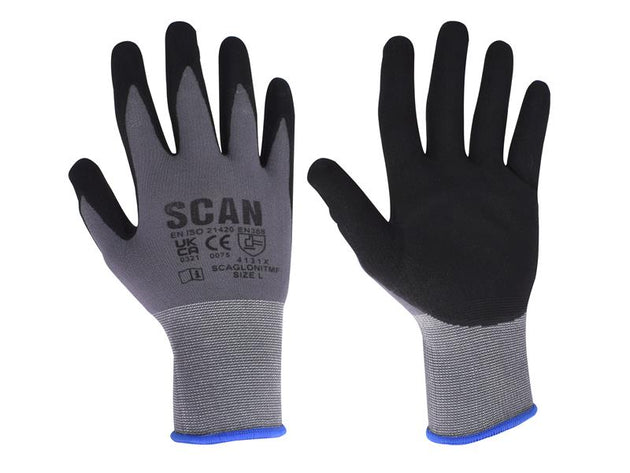 SCAGLONITMF - Breathable Microfoam Nitrile Gloves - L (Size 9)