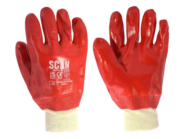 SCAGLOPVCKW - PVC Knitwrist Gloves - L (Size 9)