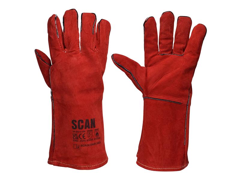 SCAGLOWELRED - Welder's Gauntlets - Large (Size 9)