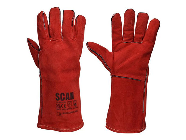 SCAGLOWELRED - Welder's Gauntlets - Large (Size 9)