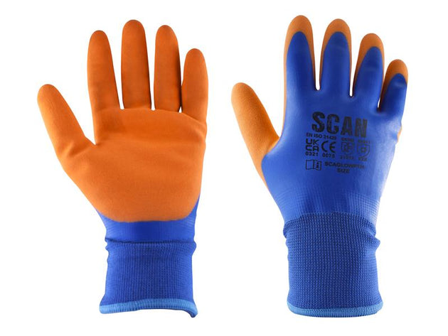 SCAGLOWPTHM - Thermal Waterproof Latex Coated Gloves - M (Size 8)