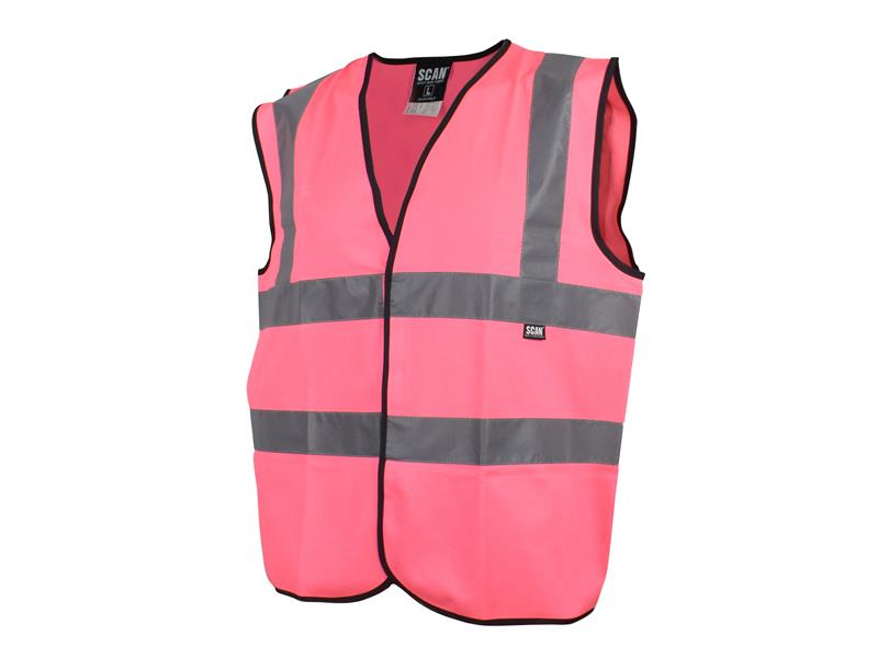 SCAHVWLP - Hi-Vis Pink Waistcoat - L (44in)