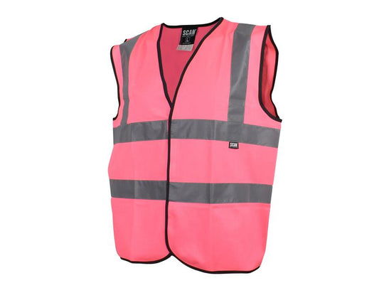 SCAHVWLP - Hi-Vis Pink Waistcoat - L (44in)