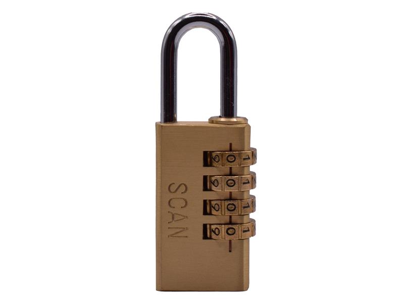 SCAPLB28COM - Brass Combination Padlock 28mm
